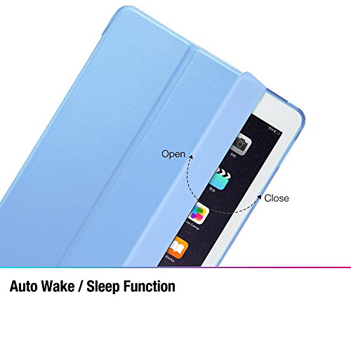 iPad Pro 12.9 (2015 Moell) Hülle, ESR® Auto Schlaf/Aufwachenen Funktion PU Ledertasche mit Translucent Rücken Abdeckung (Silikon Rahmen + Hart PC Zurück) mit Kühlloch Schutzhülle für iPad Pro 12.9 (Blau) - 3