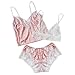 Produktbild Clacce Split Dessous Sexy Dessous Set Damen Spitze Reizwäsche Unterwäsche Spitzen-BH Ouvert und Slip und Strumpfband