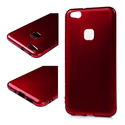 Huawei P10 Lite Silikon Case Huawei P10 Lite Handyhülle YOKIRIN Premium Relief Flexible TPU Silikon Case Schutzhülle Weich Cover Handytasche Etui Handycase Slim Fit Rutschfest Kratzfest Silikonhülle Rote - 2
