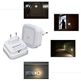 SOAIY® 2er-Set LED Nachtlicht mit Bewegungsmelder energiesparend Steckdosenlicht PIR Sensorleuchte Warmweiß Kinderzimmer Flur Treppe - 2