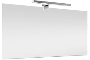 Inbagno Specchio Bagno con Lampada LED 105x70 cm, Reversibile, con Illuminazione LED Cromo Luce Naturale (Luce Naturale 50 cm, 105x70 cm)