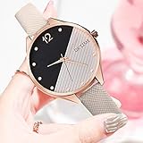 XiYuanShangMao Frauen Splei?en Farbe Uhren Lady Lederband Quarz Armbanduhren (Wei?)