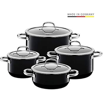 Silit Modesto Topfset 4-teilig, Töpfe mit Glasdeckel