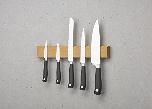 Xamonia Magnetleiste aus FSC-zertifiziertem Holz geölt, für Messer, Schlüssel und Werkzeug, mit starken Neodym-Magneten, Eiche natur geölt 360 mm - 3