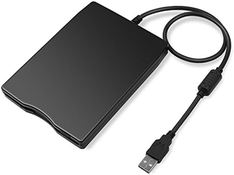 External USB Floppy Disk drive OLRICK Portable 3.5inch 1.44MB Floppy Disk Reader Diskette FDD for Windows 8 / 7 windows 2000 Windows XP -Black