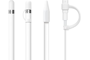 FRTMA [4-Piece] for Apple Pencil Cap/Apple Pencil Tip Cover/Cable Adapter Tether/Apple Pencil Cap Holder for iPad Pro Pencil, Ivory White