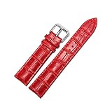 Klassische Echte Leder-Uhrenarmbänder Top australischer Kalbsleder-Uhrenarmband 12mm 14mm 16mm 18mm 20mm für Männer und Frauen (Rot)