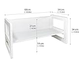 3 in 1 Multifunktionales Kindermöbel Set Bestehend Aus einem Multifunktionalen Kindertisch und eine Multifunktionale Kindersitzbank oder ein Multifunktionales Nest von zwei Couch- Beistelltischen für Erwachsene, aus Massivem Buchenholz Weiß Lackiert - 2