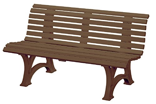 Preisvergleich Produktbild Sitzbank / Gartenbank 3er Design: Helgoland, Länge 150cm, braun (hochwertiger Kunststoff, Parkbank Made in Germany)