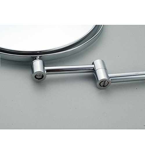 HQdeal Vergrößerung Doppelseitige Schwenkbare Schminkspiegel Wandspiegel Badspiegel Kosmetikspiegel Erweiterung Faltende Rasierspiegel Make-up-Spiegel- Chrom Finish - 3