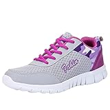 Dorical Damen Laufschuhe/Sneaker Atmungsaktiv Flach Turnschuhe/Mode Fitnessstudio Trainers Running Fitness Sporttraining Sportschuhe Outdoor Bequem Freizeitschuhe (Lila,35 EU)