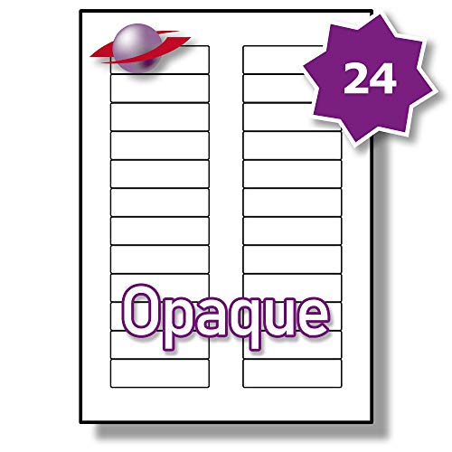 Label Planet® 24 Per Sheet, 25 Sheets (600 Blank-Out Labels). Matt White Labels on A4 Paper with Opaque Adhesive for All Desktop Printers. Each Label is 72 x 21.1mm, LP24/72 OPQ.