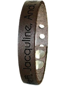 Area17 Kinder Lederarmband 1cm breit, braun - Inklusive Wunsch Gravur