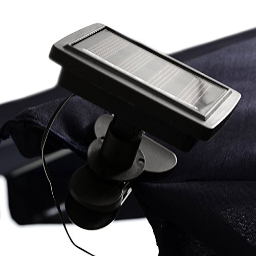 72 LED Solar Lichterkette weiß für Sonnenschirm 8 Stränge á 1,45 m je 9 LED mit Funktionen Sonnenschirmbeleuchtung - 4