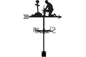 SUPERDANT Soldier Weather Vane Soldier Tombstone Weathervanes Black Metal Wind Vanes Warship Weather Vanes Weathervane Garden Ornament for Farmhouse Garden Outdoor Yard Roof Shed Paddock Decoration