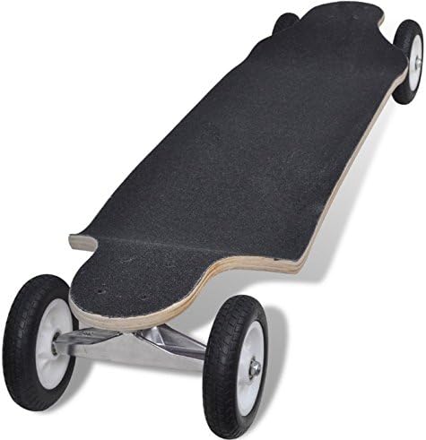 Robust Drop Down Longboard - Crafted From Maple Wood - Sleek Red Curved Design - Big Rubber Wheels