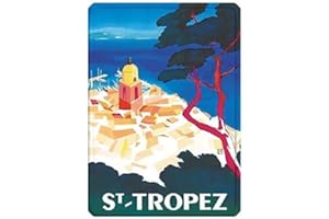 EpochSign Plaque en métal avec inscription « Riviera Saint Tropez » - Style vintage - Côte d'Azur - 20,3 x 30,5 cm