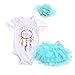 Produktbild Kinderkleid Honestyi Neugeborenes Baby Girl Dreamcatcher Strampler + Tutu Rock Tüll Outfits Kleidung 3pcs Set (Weiß,90)