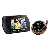 VBESTLIFE 4,3 pouces Judas Numérique Espion Porte TFT LCD écran numérique Peephole Viewer de porte Caméra Sonnette avec vision nocturne Grand Angle enregistrement vidéo de Photo