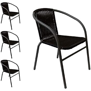 MFSTUDIO Textilene Gartenstuhl 8 Er Set, Balkonstuhl Hochlehner Mit