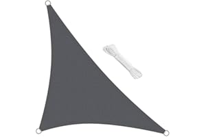 swift Sun Shade Sail 3m x 3m x 4.25m Right Angle Triangle HDPE Breathable 98% UV Block 3x3x4.25 Meter Triangular Awning Canopy Sail Shades for Garden Outdoor Patio with Free Ropes, Anthracite