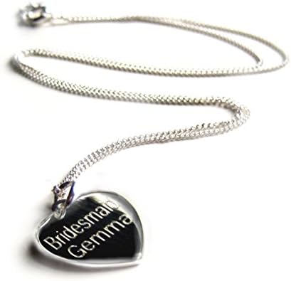 Heart Pendant-Personalised NAME Engraved Necklace-16INCH-Sterling Silver-Gift-Girl