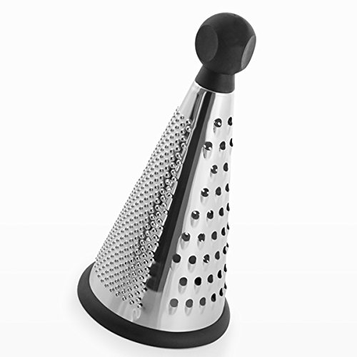 Käsereibe, Parmesan, Gruyère, Zitrusfrüchte, Karotte, Küche, Gemüse, Kegel 3 Seiten Edelstahl Metall 12 x 12 x 24 cm - 2