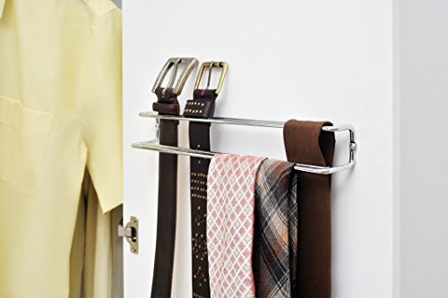 WENKO 5970100 Krawatten- und Gürtelhalter – zum Schrankeinbau, verchromtes Metall, 36 x 4.5 x 5 cm, Silber glänzend - 2