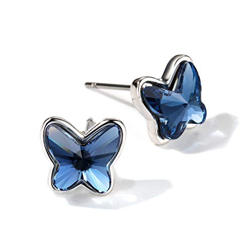 T400 Jewelers Pendientes Cortos de Mariposa con Cristales Swarovski para Niñas Adolescentes Regalo para Seres Queridos