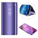 Produktbild Shinyzone Huawei Mate 20 Pro Spiegel Hülle,Stilvoll Lila View Spiegel Leder Handyhülle [Metall-Galvanotechnik] Flip Standfunktion,Hart Bumper Stoßfeste Schutzhülle