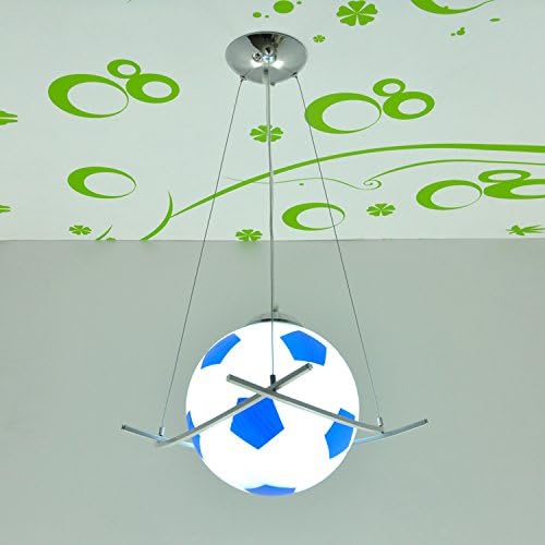 Remote control LED lights girl boys soccer sucking chandeliers cartoon lights children bedroom lighting bedroom lights ( Color : Blue )