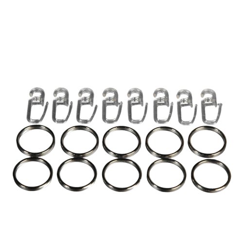 Gardinen-Ringe mit Faltenlegehaken für Gardinenstangen, ø 12/16mm, 10 Stk