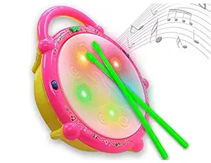 esnipe mart flash drum with 3d lights and music - Plastic, Multi color(Pack of 1)