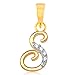 Alphabet Collection Initial Letter "S"Gold and Rhodium Plated Alloy Pendant for Men & Women made with Cubic Zirconia -  P1112G [VKP1112G] RS.161.00