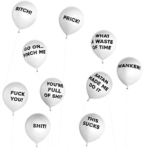 Thick Air Balloons - Funny Adult Humour Balloons For Party 10-Pack - General White