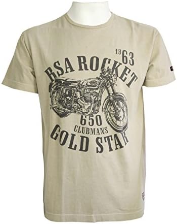 BSA Gold Star Men's Motorcycle T Shirt (XX-Large, Stone)