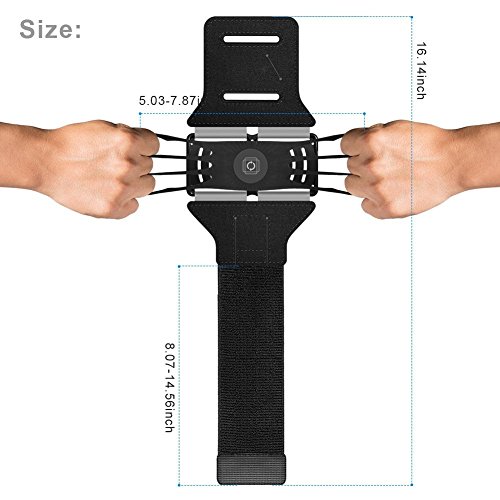 VUP Fascia da Braccio Sportiva EUGO Universale per Galaxy S8/S7/S7 Edge/S6/S6 Edge/Edge+, iPhone X, 8,8 Plus, 7, 7 Plus,6s/6, 6s Plus/6 Plus ed Smartphone Uguale o Inferiore a 6