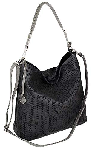 Jennifer Jones, borsa a tracolla grande, con design crossbody, ideale per l'estate, in 5 colori diversi, da donna (codice articolo 3126), Nero (Nero ), L