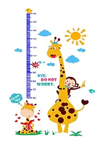 Psychedelic Collection Cartoon Kids Height Measurement Decorative PVC Vinyl Wall Sticker (Multicolor, 61 cm X 91 cm)