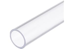 QUARKZMAN Tube Rigide en PVC Rond 25.6mm ID 32mm OD 0.35M Tuyau PVC Résistant aux Chocs pour Conduite d'Eau, Aquarium, Serre de Jardin, Transparent