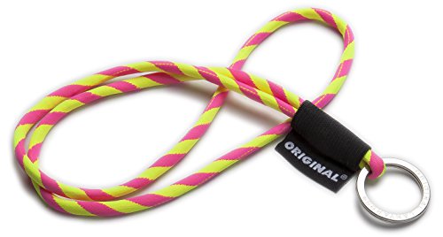 ???Original Lanyards®, elegante cordino portachiavi Leis Gtst, cordino varie fantasie (made in Portogallo)???, Unisex, Orange/Gelb