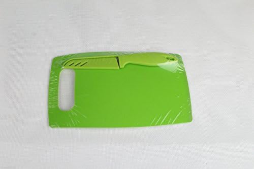 Plastic Chopping Boards &amp; Knife set - Lime Green
