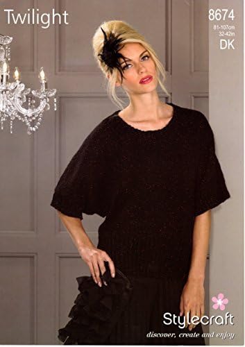 Stylecraft Knitting Pattern - Twilight DK Yarn - LADIES OVERSIZED TOP - 8674