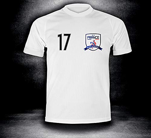 ElevenSports Frankreich Trikot 2018 mit GRATIS Wunschname + Nummer im EM WM Weiss Typ #FR10t – Geschenke für Kinder Erw. Jungen Baby Fußball T-Shirt Bedrucken