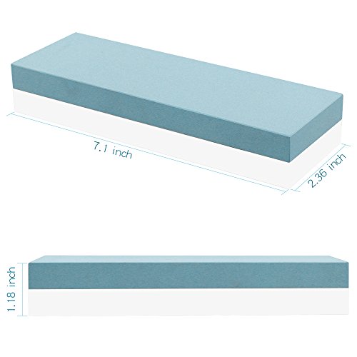 Abziehstein, Rusee 2-IN-1 Wetzstein Doppelseitig Abziehstein Schleifstein für Messer, Körnung 400/1000 Grit Double Side Kombination Whetstone mit rutschfestem Silikonhalter - 5