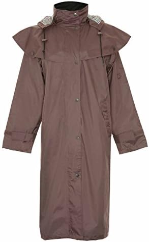 Ladies Long Full Length Showerproof Riding Rain Jacket Country Coat with Cape Wow