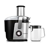 Lieferumfang: Bosch MES4010 Entsafter, Saftbehälter, Bürste zum einfachen Reinigen des Siebes