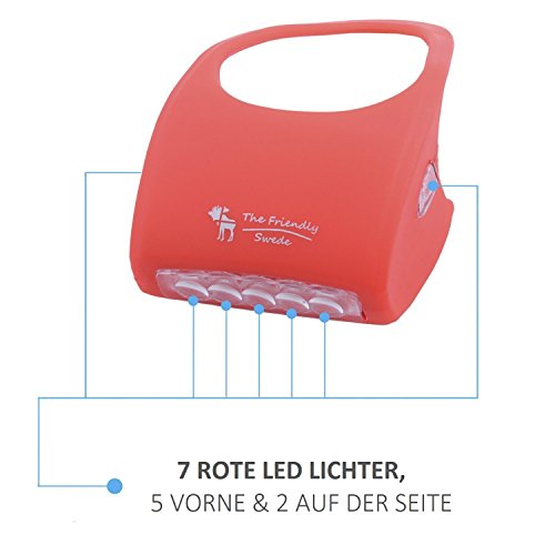 The Friendly Swede 2er-Set LED Fahrradbeleuchtung mit 3 Leuchtmodi und Silikon-Clip-on (Vorder- und Rücklicht) - 2