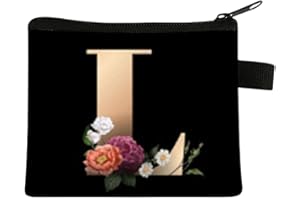 FAVORTALK Coin Bags Small Coin Purse with Zipper Mini Coin Wallet for Ladies and Girls Black Initial Purses for Cash Coin Key and Other Small Items - 13614