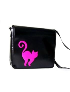 Goellerbags Schultertasche Katzenmotiv Diva Pink H 30, B 32, T 11